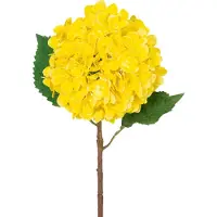 Easyplants | Kunstbloem Hortensia Real Touch geel 58 cm | Zijde | Nepbloemen | geel | Onderhoudsvrij | Kant-en-klaar