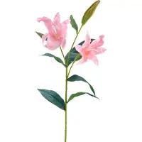 Easyplants | Kunstbloem Lelie Real Touch roze 95 cm | Zijde | Nepbloemen | roze | Onderhoudsvrij | Kant-en-klaar