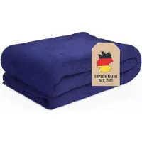 Intirilife zachte knusse deken 200 x 150 cm in NIGHT BLUE - Fluffy warme deken als bankdeken woondeken fleece deken indoor outdoor