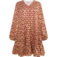 IZIA Blousejurk camel / goud / zwart / wit