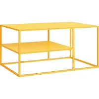 En.casa Salontafel Solund met plank 45x90x60 cm geel []