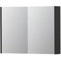 Ink SPK1 Spiegelkast 2 Deuren - 80x60cm - Mat Antraciet - Spiegels, Spiegelkasten - 8718835100742