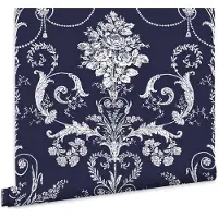 Laura Ashley Josette Behang - Bloemen - 10mx52cm - Blauw