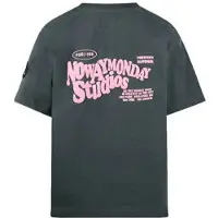 No Way Monday T-shirt met backprint antraciet Grijs Jongens Katoen Ronde hals - maat 134