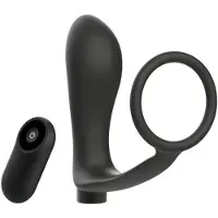 Addicted toys | Remote Control Anal Massager And Cock Ring With Vibrator | Sex Toy for Man | Cock Ring | Buttplug | Sex Toy for Couple | Vibrating Cock Ring
