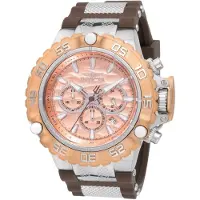 Invicta Subaqua - Poseidon 48556 Heren Horloge - Quartz Uurwerk - Roestvrij Staal met rosegouden Wijzerplaat - 55mm