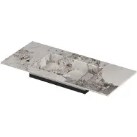 Ink post wastafel keramische slab envelop bak midden met 1 kraangat 100x45x1 island glossy