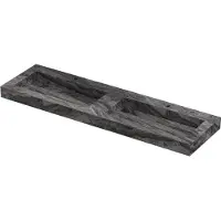 Ink Pitch Meubelwastafel 160x45cm Keramische Slab - Dubbel - 2 Kraangaten - Venice Brown Glossy - 8718835383619 - Rechthoekig - Wastafels,