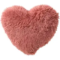 Textino HART-XL - sierkussen 55x60 cm - hartvormig kussen - fluffy - Mauveglow - roze