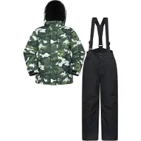 Mountain Warehouse Ski jassenset met opdruk voor kinderen (Donkere Khaki)