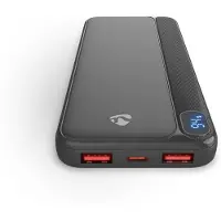 Nedis Powerbank | 10000 mAh | 20 W | 1.5 / 1.67 / 2.0 / 2.22 / 3.0 A | Apparaat stroomoutput: 1x USB-C / 2x USB-A | Apparaat stroominput: 1x USB-C | Lithium-Polymer | Display