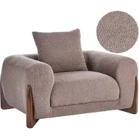 Beliani VINLIDEN - Fauteuil - Bruin - Bouclé