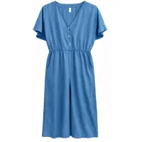 Mazine - Women's Wide Leg Tencel Jumpsuit - Jumpsuit M, blauw