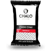 Chalo Chini Masala Chai Latte1KG Navulzak (+maatschepje) - Authentieke Indische Kruidenmix - Vegan & Barista Ready - voor 80 Chai Lattes - met minder suiker