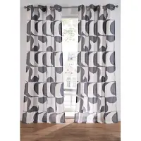 Bonprix Transparant gordijn met grafisch motief van gerecycled polyester (1 stuk) maat H/B: 225/135 cm