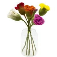 Ancient Wisdom 6 x - Droogbloemen - Vilten bloemen multicolor one size - decoratie - kunstbloemen - interieur - viltbloemen - bloemenstuk6