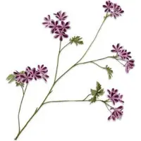 Silk-ka Kunstbloem Geranium Wit / Paars H 94 Cm