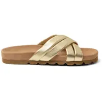 Lazamani Slippers Dames Goud Leer Maat 37