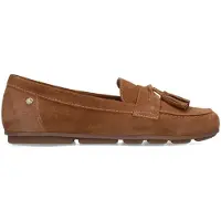 No Stress Bruine suède loafers met franjes | Maat 39