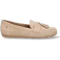 No Stress Beige suède loafers met franjes | Maat 42