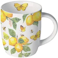 Ambiente Mok 0.2L fresh lemons wit wit Aardewerk Beker
