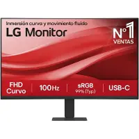 LG Monitor 27U421A-B 27" Full HD 100Hz VA Curvo HDR10 USB-C Flicker Free Zwart