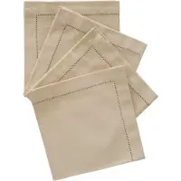 Atmosphera Katoenen Jane Servetten - 4 stuks - Stoffen servetten - 40x40cm - Beige