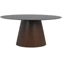 Ebuy24 Bolton eetkamertafel Ø90x160cm okernoot.