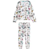 Next Pyjama aqua / rosa / zwart / wit