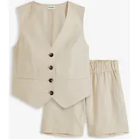 Bonprix Gilet en short in een linnenmix maat 50