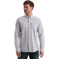 PME Legend Overhemd 'Oxford shirt with yarn-dyed stripe pattern' blauw
