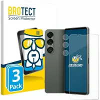BROTECT Screenprotector 3 Stuks voor Sony Xperia 1 VII (Voor+Camera) Beschermglas transparant