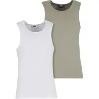 Urban Classics Shirt olijfgroen / wit