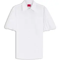 HUGO Dames Evergreen blouse wit (S), Casual, Katoen, Korte mouwen 50559499