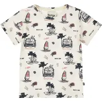 Dirkje T-shirt ecru Jongens Stretchkatoen Ronde hals All over print - maat 92