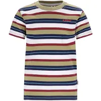 B.NOSY gestreepte T-shirt groen Jongens Katoen Ronde hals Streep - maat 122/128