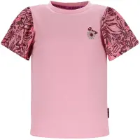 B.NOSY T-shirt roze Meisjes Stretchkatoen Ronde hals All over print - maat 134/140
