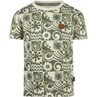 Koko Noko T-shirt olijfgroen Jongens Stretchkatoen Ronde hals All over print - maat 122