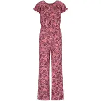 B.NOSY jumpsuit roze Meisjes Polyester Off shoulder All over print - maat 158/164