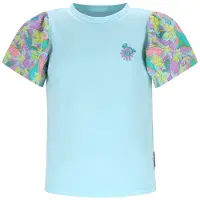 B.NOSY T-shirt lichtblauw Meisjes Stretchkatoen Ronde hals All over print - maat 158/164