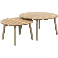 Van der Garde Tuinmeubelen Mindo alu/teak ronde loungetafel set - Latte