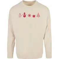 Merchcode Shirt 'Christmas' sand / rood