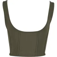 Urban Classics - Jersey corsage Mouwloze top - XS - Olijfgroen