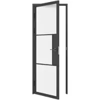 Inova complete glazen binnendeur - 89 x 216 - mat glas - 3 vakken - scharnieren links - met slot