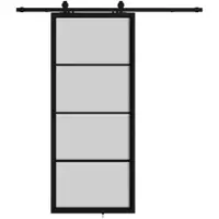 Inova complete glazen schuifdeur - 90x215 - 4 vakken - mat glas - decor industrieel