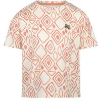 Koko Noko T-shirt ecru Meisjes Stretchkatoen Ronde hals All over print - maat 110
