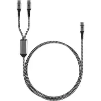 Goobay USB-C Textile Cable, 60 W, Power Delivery, 1.5 m, black;grey