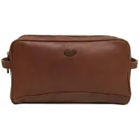 Castillo Westport Leren Toilettas - Ruim en Functioneel - Hunter Leer - Organisatie en Stijl - Toilettas van Leer voor Dames & Heren - Cognac
