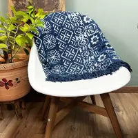 Ancient Wisdom Handgemaakte indigo plaid - 170x120cm - Desi Stripes