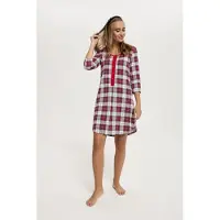 Italian Fashion Mossi dames nachthemd met 3/4 mouwen- rood XXL